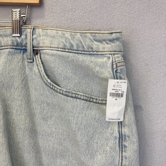 NWT Old Navy Denim Shorts Plus 30 Jeans Curvy OG High Rise Distressed Light Wash - Picture 4 of 16